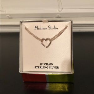 SOLD Sterling silver 18” chain heart necklace